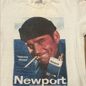 Newport Cigs White Graphic Tee - Short Sleeve